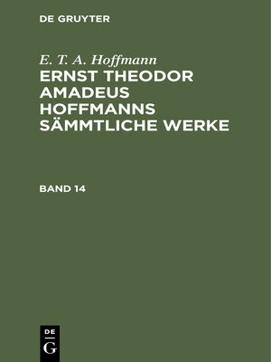 cover image of Ernst Theodor Amadeus Hoffmanns sämmtliche Werke, Band 14